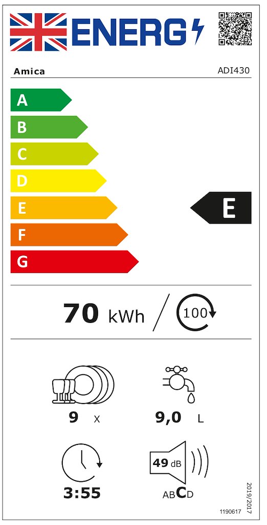 Amica ADI430 45cm Integrated Slimline Dishwasher Modern Living