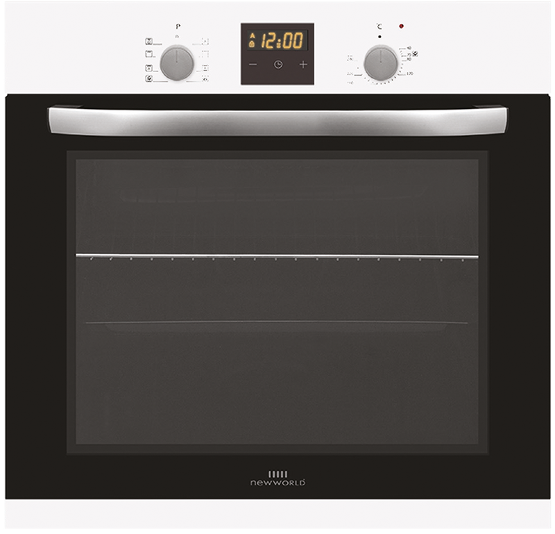 NewWorld 60cm Built In Single Multifunction Oven White NWMFOT60W