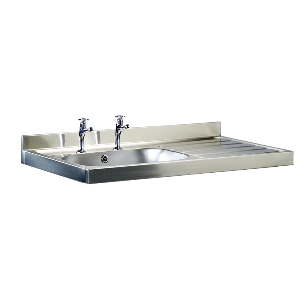 Pland Sit On Sink 1000 x 600 mm 2 Tap Hole Right Hand Drainer