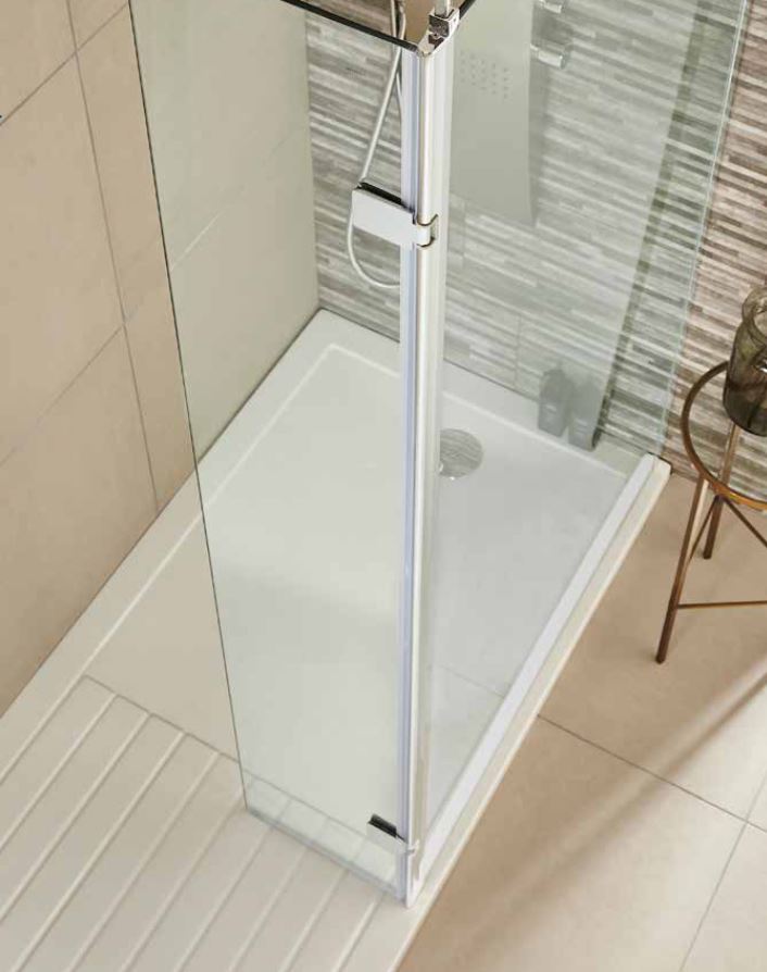 Vantage 40mm Walk In Shower Tray - White | Modern Living
