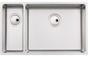 Abode Matrix R15 Large 1.5 Left Hand Small Bowl Undermount/Inset Sink - Stainless Steel AW5127 740 x 440 mm