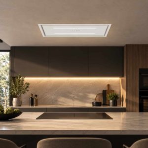 ViandPro - Aria Flush Fit Ceiling Hood 90x30 - With WiFi App Control - White - Fits Between Joists - Ducted or Recirculated - VP-CH93WHT