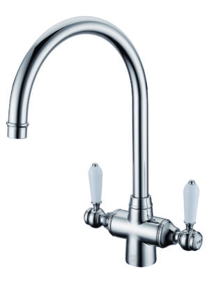 Scott & James Traditional Style Twin Ceramic Lever Mixer Tap - Brushed - ELO0016