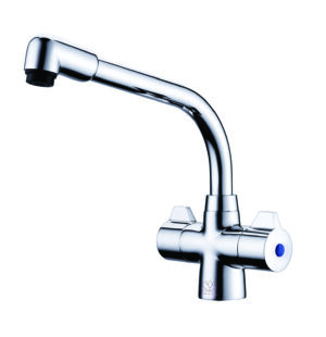 Scott & James Quarter Turn Twin Lever Mixer Tap - Chrome - ELO0031