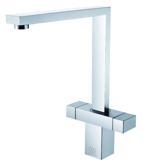 Scott & James Square Dual Lever Kitchen Mixer - Chrome - ELO0046