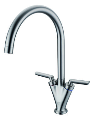 Scott & James Twin Lever Mixer Tap - Brushed - ELO0009