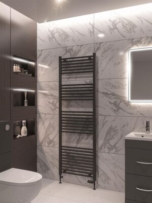 Eastbrook Wingrave 1800 x 600 Straight Towel Radiator - Matt Anthracite