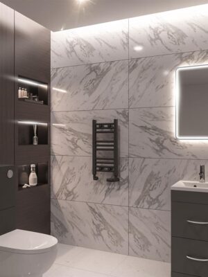 Eastbrook Wingrave 600 x 300 Straight Towel Radiator - Matt Anthracite