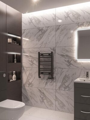 Eastbrook Wingrave 600 x 400 Straight Towel Radiator - Matt Anthracite