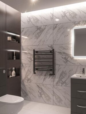 Eastbrook Wingrave 600 x 600 Straight Towel Radiator - Matt Anthracite