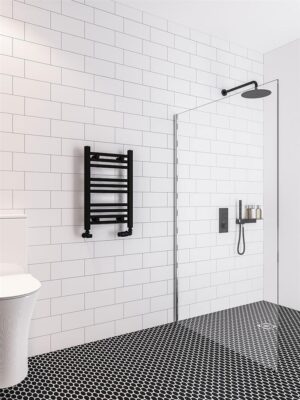 Eastbrook Wingrave 600 x 400 Straight Towel Radiator - Matt Black