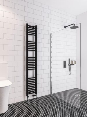 Eastbrook Wingrave 1800 x 300 Straight Towel Radiator - Matt Black