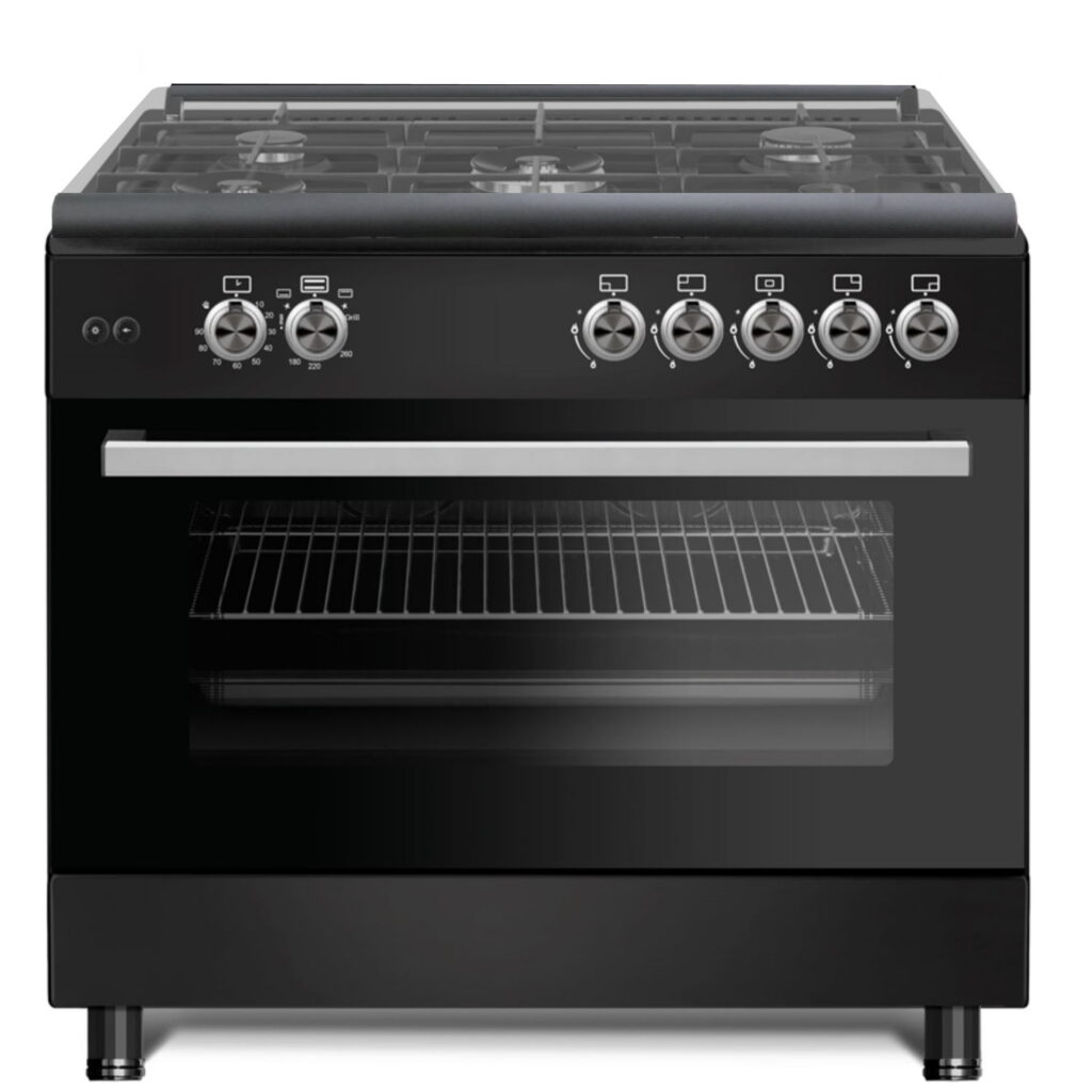 ViandPro 90cm Gas Range With Lid, 2 Wok Burners & Warmer Compartment