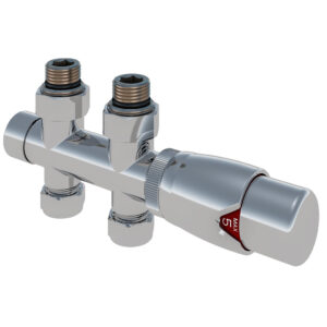 Eastbrook  Straight Twin Inlet Thermostatic Radiator Valve - Chrome - 54.0013