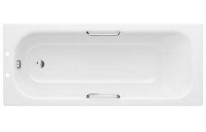 Steel Single End 1700x700 2 Tap Hole Bath with Grips & Anti-slip