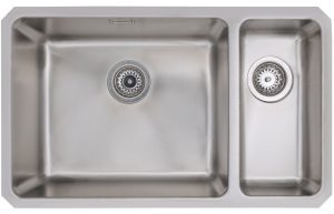 Prima Large 1.5 Bowl Left Hand Small Bowl Undermount Sink - Stainless Steel - 740 x 450 mm