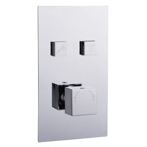 Vita Veneto 2 Outlet Square Concealed Push Button Shower Valve Chrome