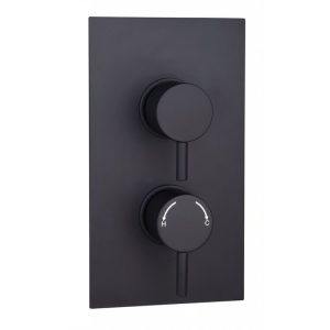 Vita Veneto Orca 2 Outlet 2 Handle Round Concealed Shower Valve Black