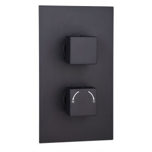 Vita Veneto Orca 2 Outlet 2 Handle Square Concealed Shower Valve Black