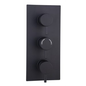 Vita Veneto Orca 2 Outlet 3 Handle Round Concealed Shower Valve Black