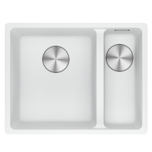 Franke Maris Undermount 1.5 Bowl Sink - Right Hand Small Bowl - Polar White - 560 x 440 - MRG1603415RPW