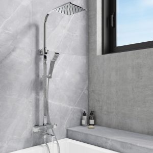 Square Rigid Riser Shower with Bath Filler