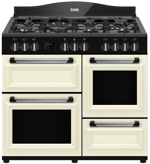 Creda C100RCDFTCRM 100cm 4 Cavity Traditional Dual Fuel Range Cooker Modern Living