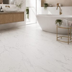 Carrara Marble 1.9m² Premium Vinyl Click Flooring With Integrated Underlay - 6.5mm (2mm EVA layer)