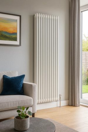 Sigma 1600 x 522 Traditional Triple Vertical Radiator - White