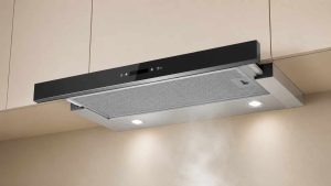 ViandPro 60cm High Powered Telescopic Cooker Hood – Black Glass & Stainless Steel