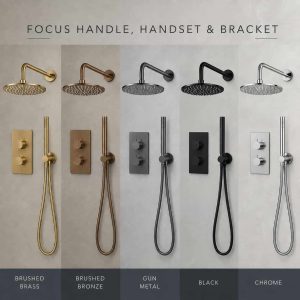 Cudos Focus Concealed Shower Valve with Handset & Wall Bracket