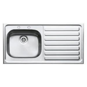 Single Bowl Single Drainer Inset - 2 Tap Hole - FPS0070 - Left Hand Drainer