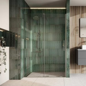 Cudos Momentum 8mm Sliding Shower Door For Wetrooms & Large Trays- Brushed Nickel