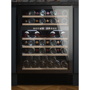 Avelis 60cm Dual Zone Black Glass Wine Cooler