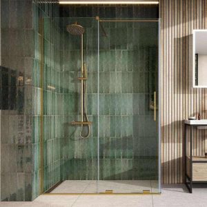 Cudos Momentum 8mm Sliding Shower Door For Wetrooms & Large Trays- Brushed Brass
