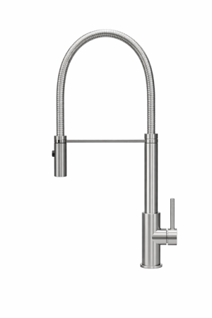 ViandPro Torrente Pull Out Single Lever Mixer Tap - Brushed Steel