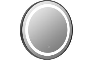 Giana 600mm Round Front-Lit LED Mirror - Matt Black