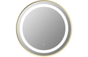 Giana 600mm Round Front-Lit LED Mirror - Brushed Brass