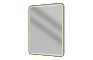 Viola 600mm Rectangle Front-Lit LED Mirror - Brushed Brass