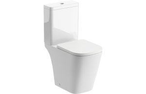 Siena Fugue Rimless Close Coupled Open Back Comfort Height WC & Soft Close Seat