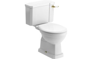 Siena Etude Close Coupled Comfort Height WC & Soft Close Seat w/Br.Brass Finishes