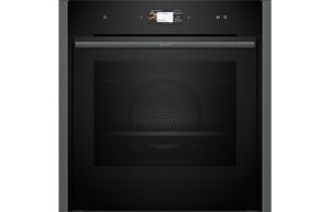 Neff N90 B64FS31G0B Single Slide & Hide Electric Oven w/Steam - Black w/Graphite Trim
