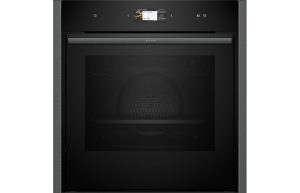 Neff N90 B64VS71G0B Single Slide & Hide Pyrolytic Oven w/Steam - Black w/Graphite Trim