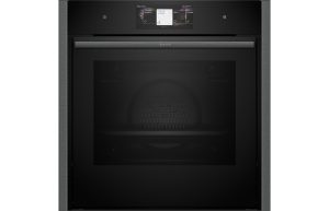 Neff N90 B64VT73G0B Single Slide & Hide Pyrolytic Oven w/Steam - Black w/Graphite Trim