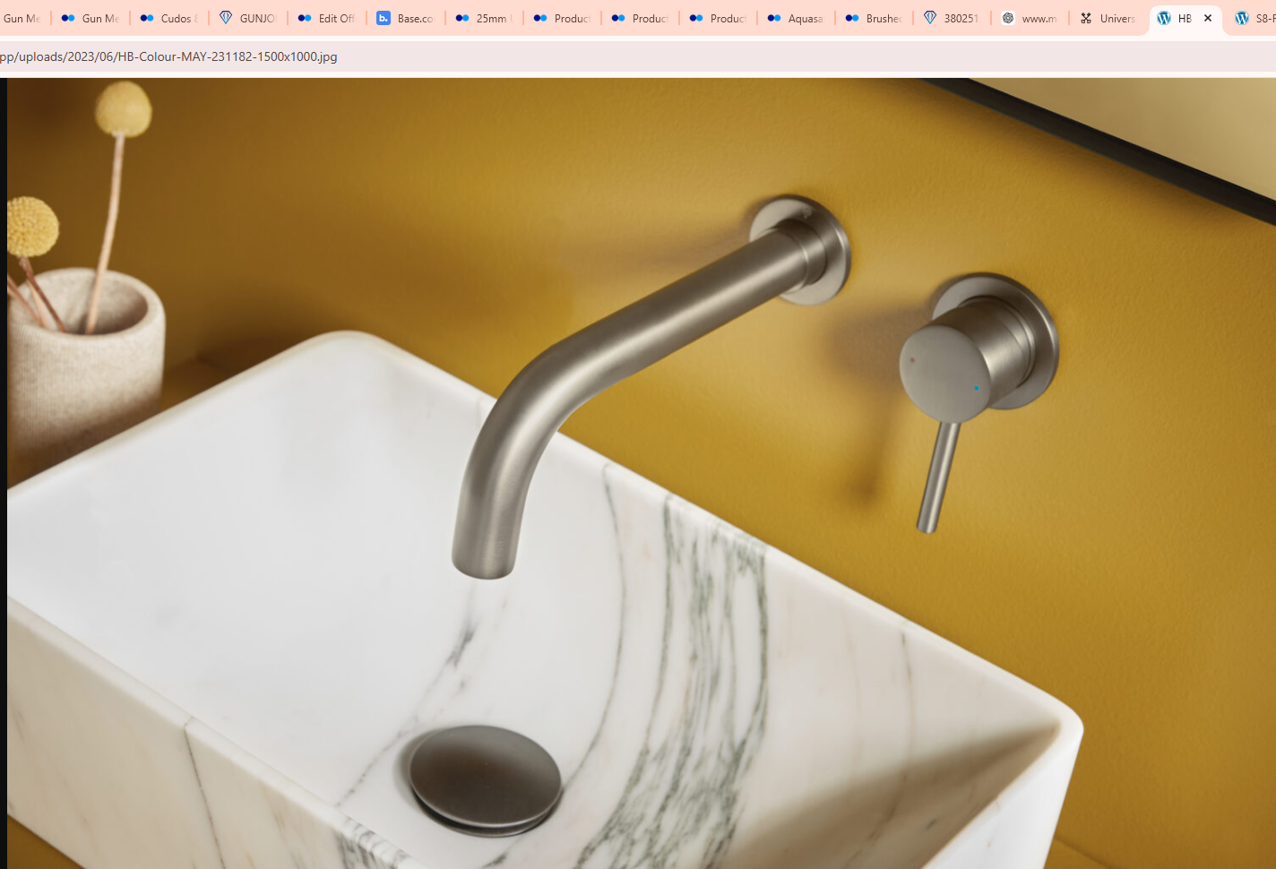 Gun metal bathroom taps and shower brassware