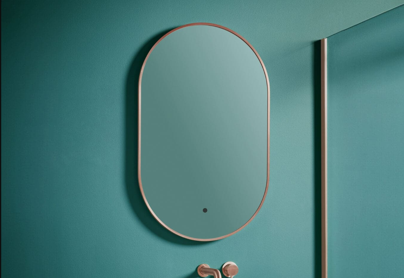 Brushed bronze bathroom mirror and accessories