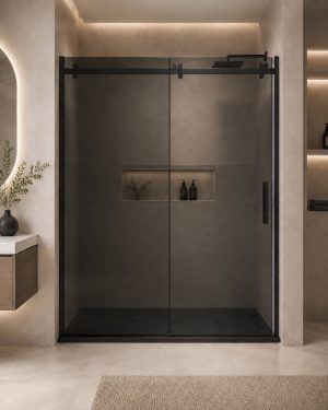 Siena 8mm Sliding Door & Side Panel - 1000 to 1400mm - Black