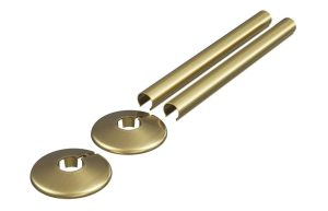 Cudos 180x18mm Radiator Pipe Sleeves - Brushed Brass