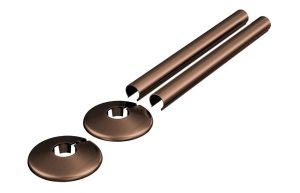 Cudos 180x18mm Radiator Pipe Sleeves - Brushed Bronze