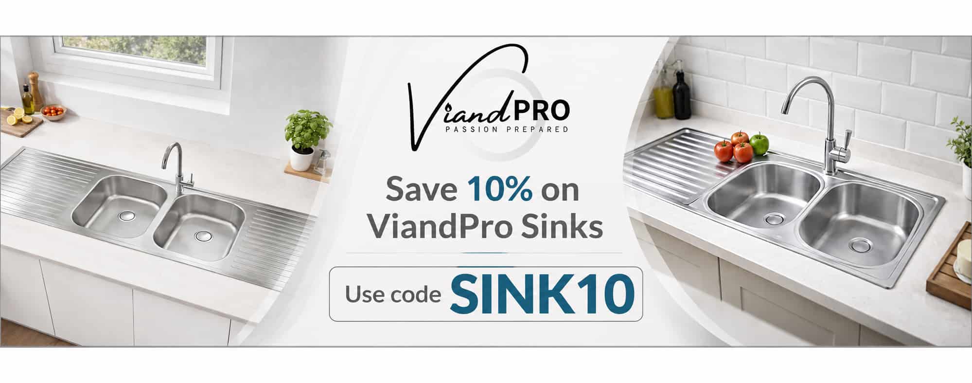 Save 10% on ViandPro sinks with code SINK10